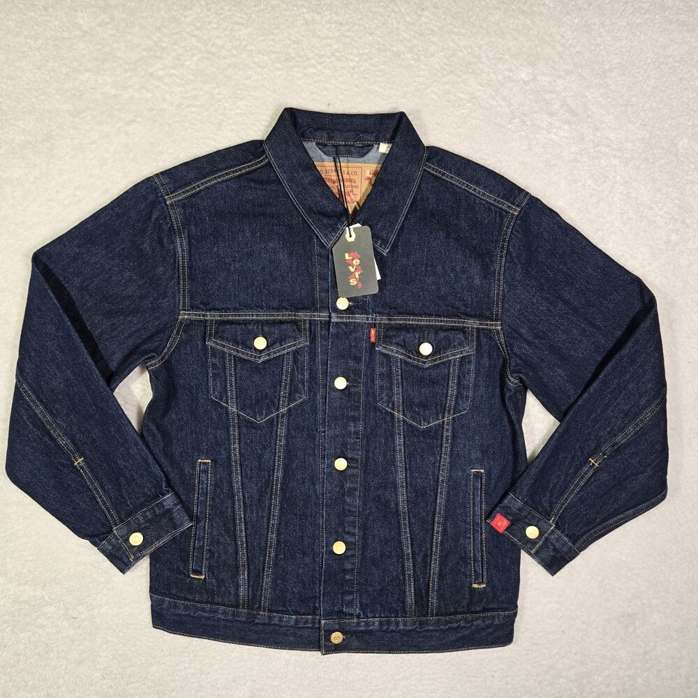 Levis Premium Year of the Dragon Trucker Jacket Dark Wash Indigo A57820016 Men S